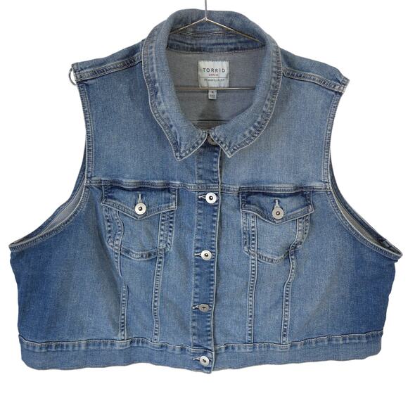 Torrid Women's Blue Denim Vest - Picture 1 of 10
